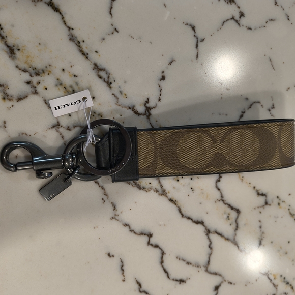 Coach Brown Keychain with Black Hardware - Picture 1 of 5